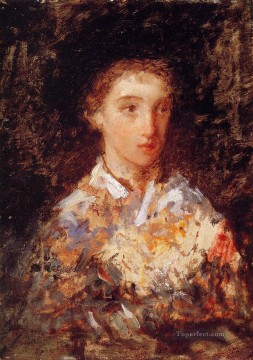 Mary Cassatt Painting - Head of a Young Girl mothers children Mary Cassatt